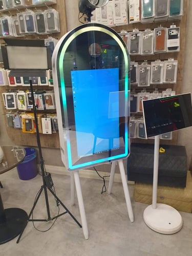 مرآة تصوير ذكية شكل بيضاوي بحجم 50 بوصة وشاشة لمس...