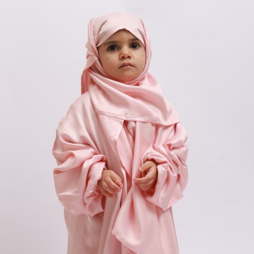 شرشف طرحة اطفال - وردي مع سجادة