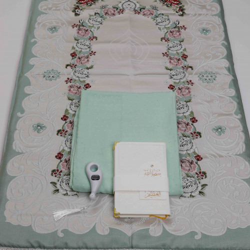 طقم مورد تيفاني مع شرشف طرحه