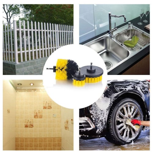 مجموعة فرش تنظيف للدريل الكهربائي 3 قطع