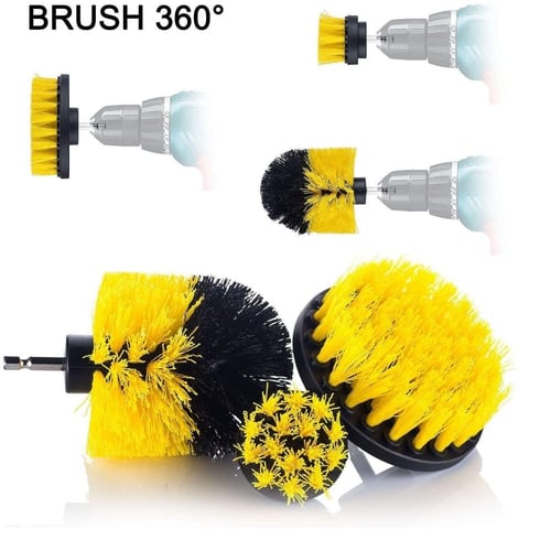 مجموعة فرش تنظيف للدريل الكهربائي 3 قطع