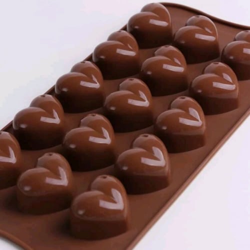 قالب سلكون للشوكولاته شكل قلب حجم مني .