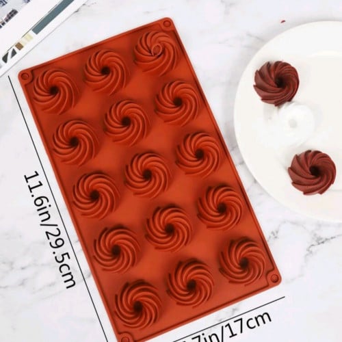 قالب سلكون للكيك او الشوكولاته مجوف من الوسط 15 فت...