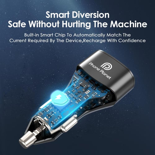 شاحن سيارة بقوة 60w مخرجين PD ومخرج USB من فون بلا...
