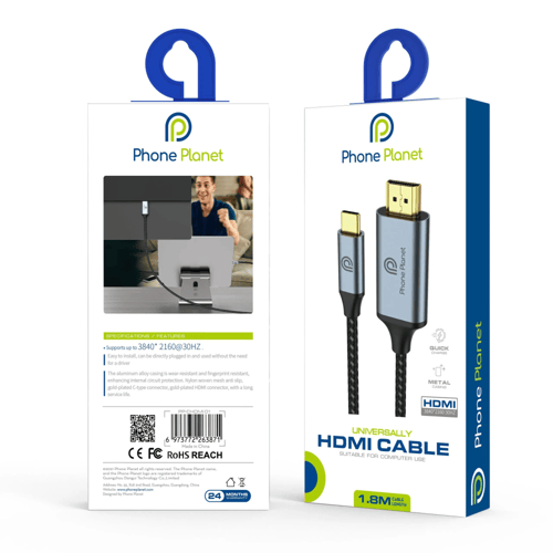 كيبل HDMI تايب سي عرض شاشة الجوال على التلفزيون من...