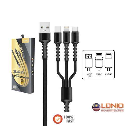 كيبل شحن سريع قماش مقاوم للقطع لجميع الأجهزة من لد...