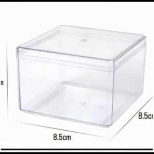 علب حلى اكرليك بغطاء منفصل مقاس 8.5*8.5*6.5 سم