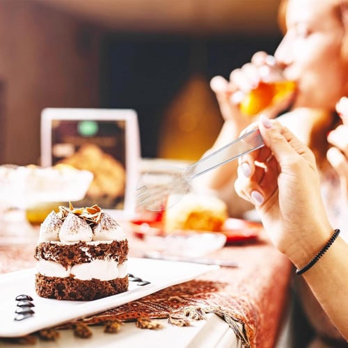 شوك حلا بلاستيك مكس معلقة مع شوكة