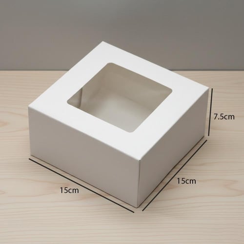 علب كيك ورقية بعدة مقاسات بنافذة شفافة