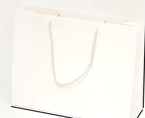 أكياس تسوق ورقية لون أبيض