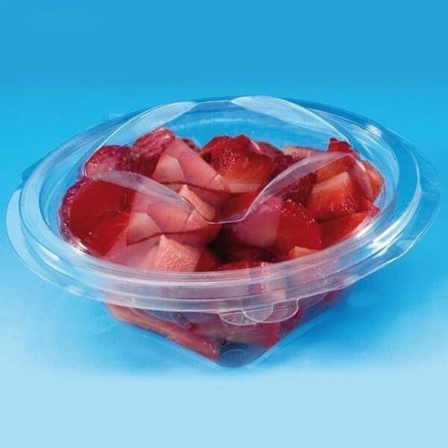 علب سلطة شفاف بغطاء متصل