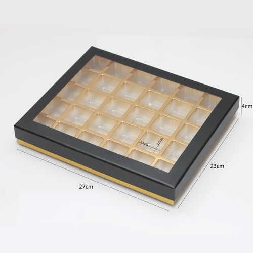 علب شوكولاتة فاخرة 30 قطعة بنافذة شفافة