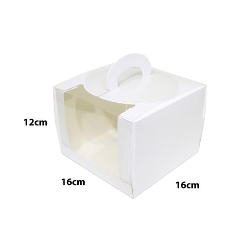 علب كيك بيد 16*16*12 ابيض