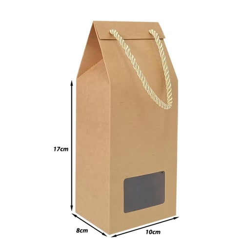 علب ورقية كرافت بيد ونافذة شفافة