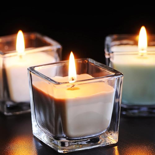 فازات زجاجية مربع 15 *15 سادة