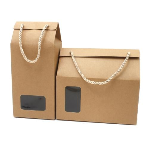 علب ورقية كرافت بيد ونافذة شفافة