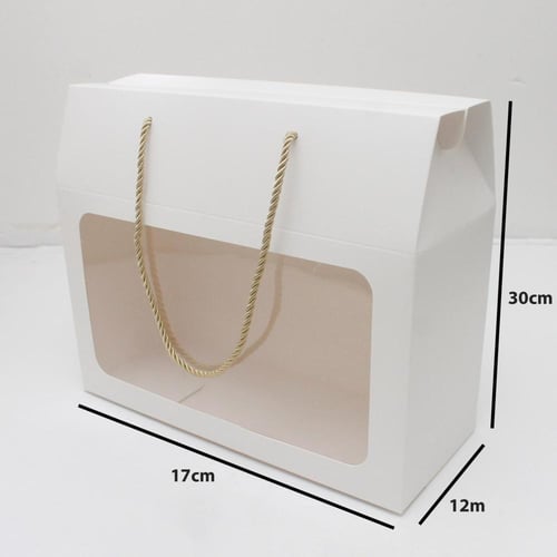 علب هدايا ورقية 30*12*17 بنافذة شفافة بعدة الوان