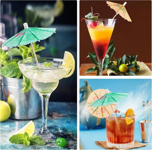 تغريسات خشبية مظلة لتزيين الحلا و للمشروبات