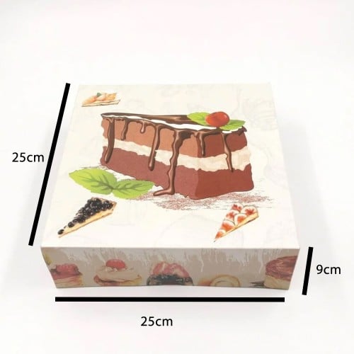 علب كيك ورقية 25*25*9 سم