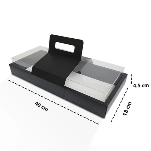 علبة ورقية بحامل يد وغطاء شفاف