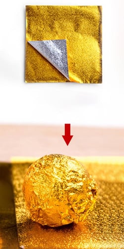 ورق تغليف شوكولاتة قصدير ذهبي وفضي بعدة مقاسات