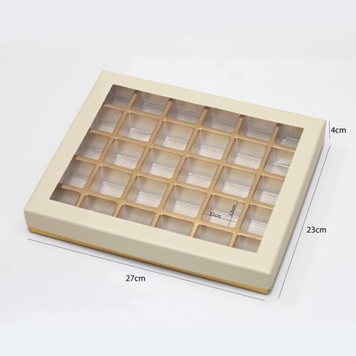 علب شوكولاتة فاخرة 30 قطعة بنافذة شفافة