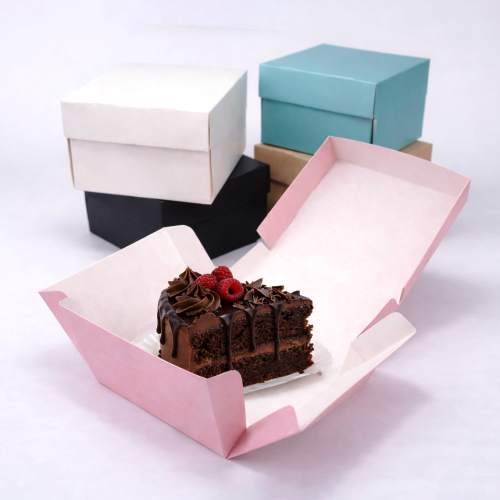 علب حلويات وبرجر بغطاء متصل بعدة الوان