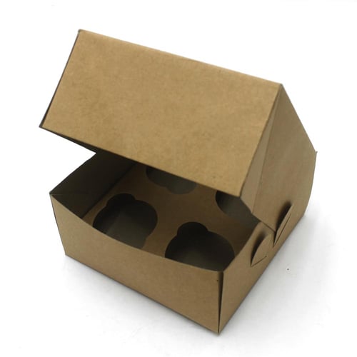 علبة تغليف كب كيك بغطاء شفاف