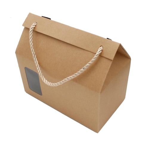 علب ورقية كرافت بيد ونافذة شفافة