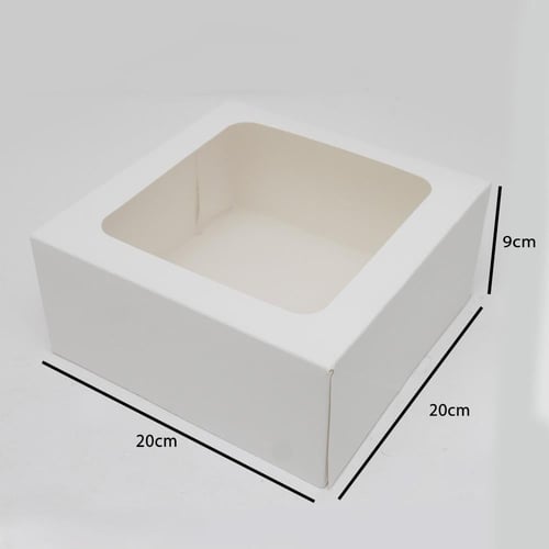 علب كيك ورقية بعدة مقاسات بنافذة شفافة