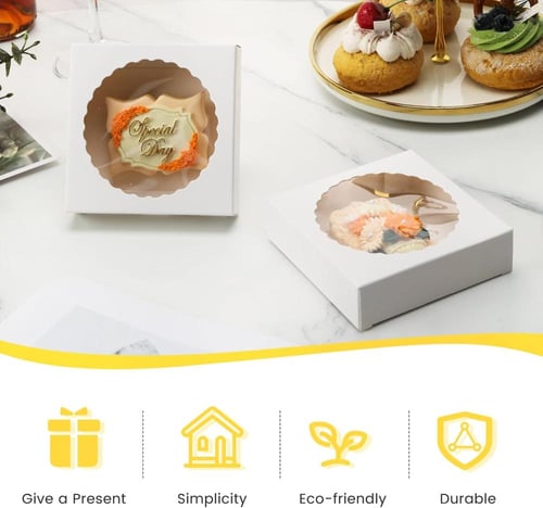 علب ورقية بنافذة شفافة