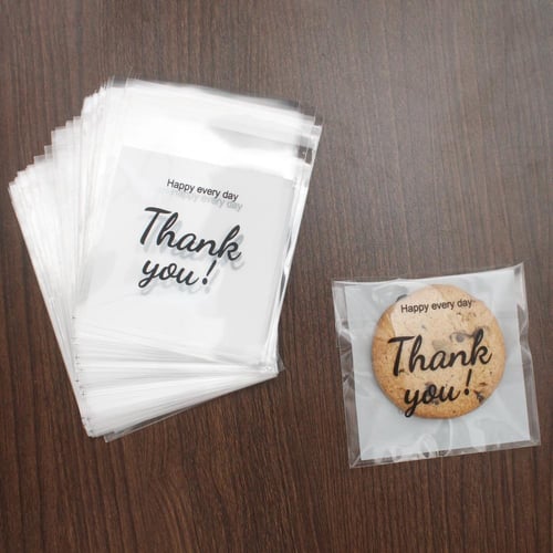 أكياس تغليف كوكيز شفافة - تصاميم متنوعة بعبارات وز...