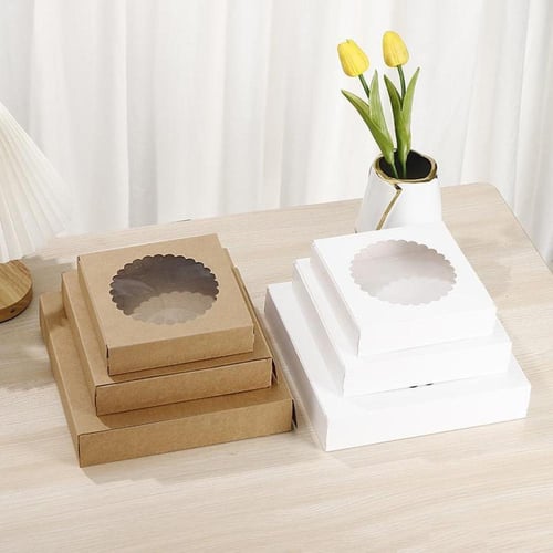 علب ورقية بنافذة شفافة