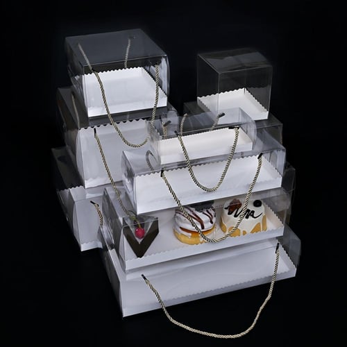 علب كيك بلاستيك شفافة