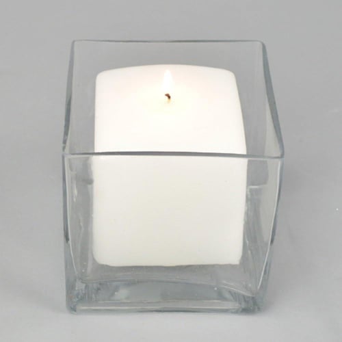 فازات زجاجية مربع 10*10 سادة