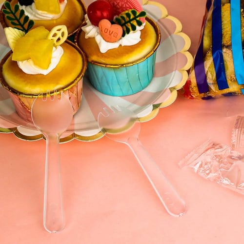 شوك حلا بلاستيك مكس معلقة مع شوكة