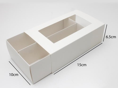 علب كيك ورقية 15*10*6.5 سم بمقسم ثنائي