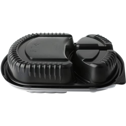 صحن ميكرويف اسود مقسم