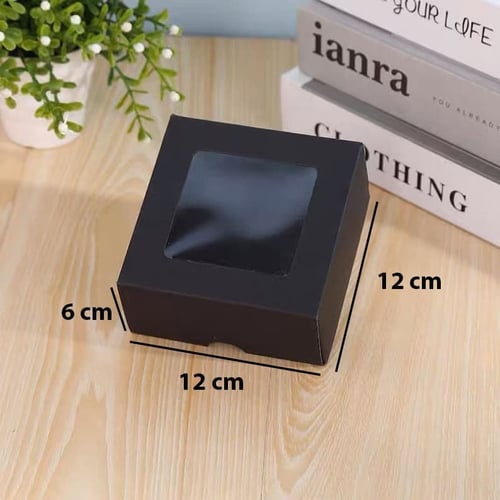 علب ورقية بغطاء شفاف مقاس 12*12*6 سم