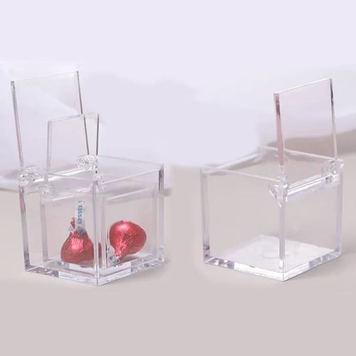 علب اكريلك بغطاء متصل 10*10*10 سم