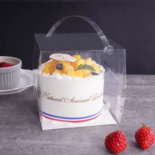 علب كيك بلاستيك شفافة بعدة مقاسات