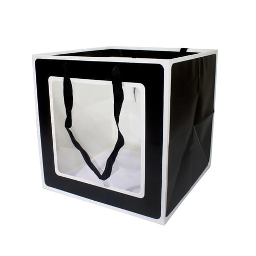 اكياس ورقية مربعة بنافذة شفافة