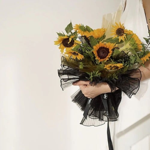 تغليف ورد قماشي اسود