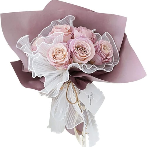 تغليف ورد قماش ابيض