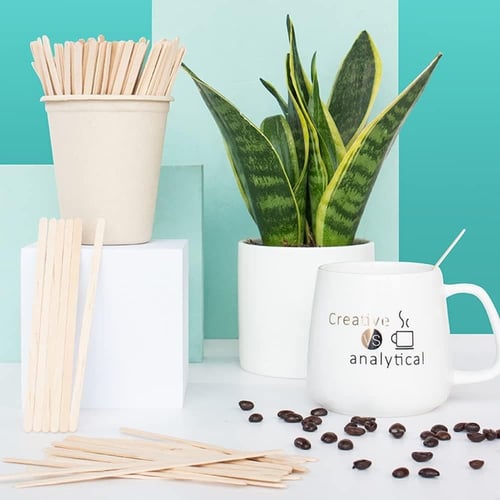 أعواد تقليب خشبية للشاي والقهوة