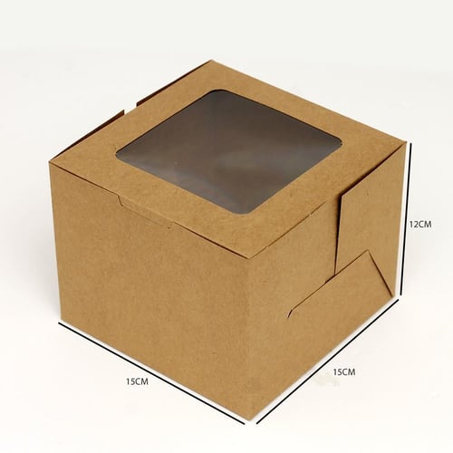 علب كيك وحلويات بنافذة شفافة