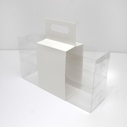 علب كيك شفافة بطبقتين