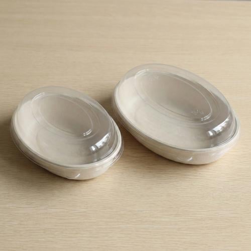 زبدية قصب سكر بيضاوية مع غطاء شفاف