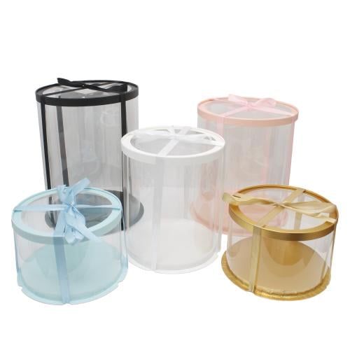 علب تورته شفافة دائرية