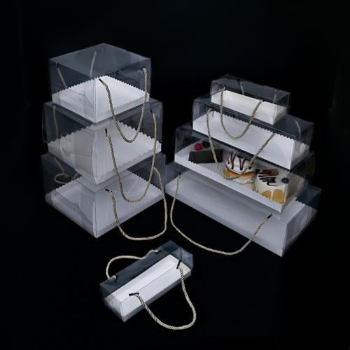 علب كيك بلاستيك شفافة